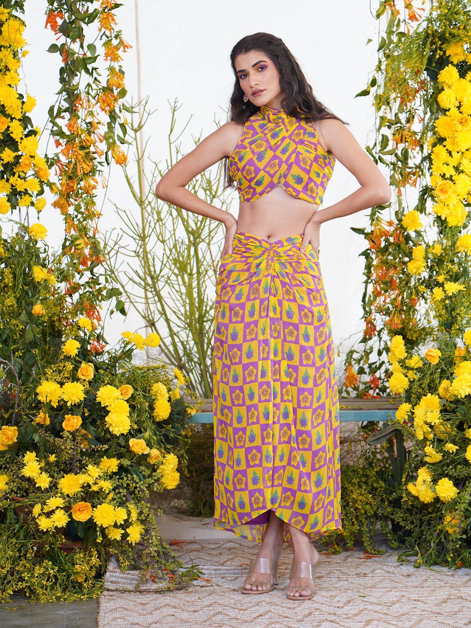 falak skirt floral yellow