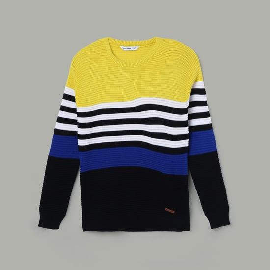 fame forever boys colourblocked full sleeves sweater