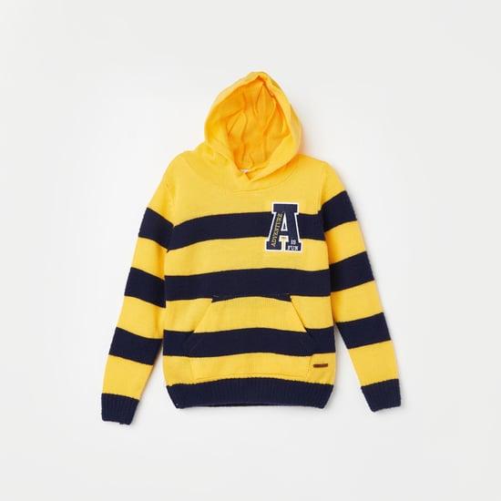 fame forever boys striped hooded sweater