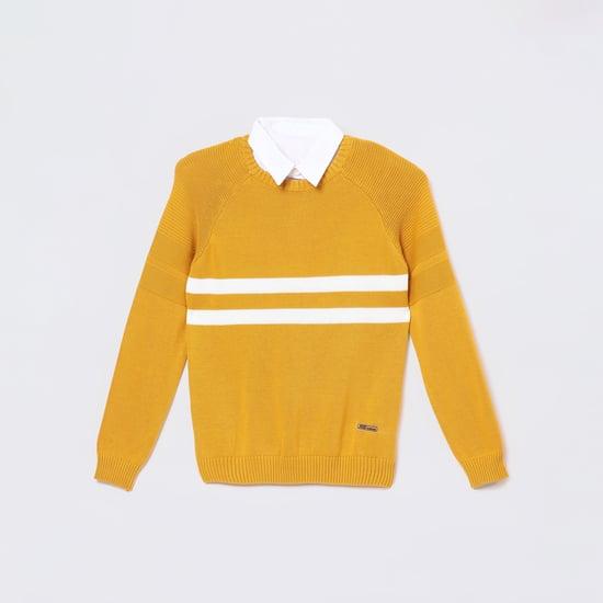 fame forever boys striped pullover sweater