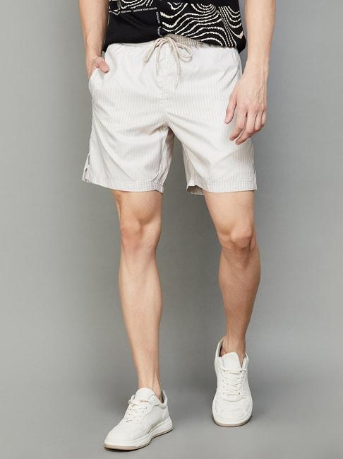 fame forever by lifestyle beige regular fit sports shorts
