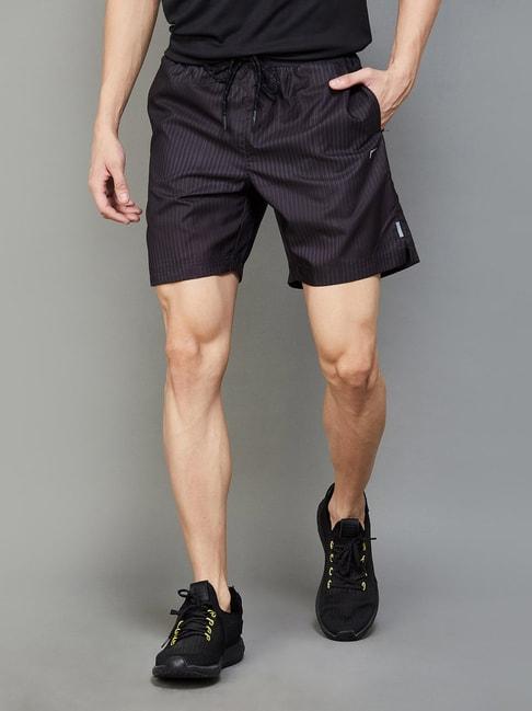 fame forever by lifestyle black regular fit sports shorts