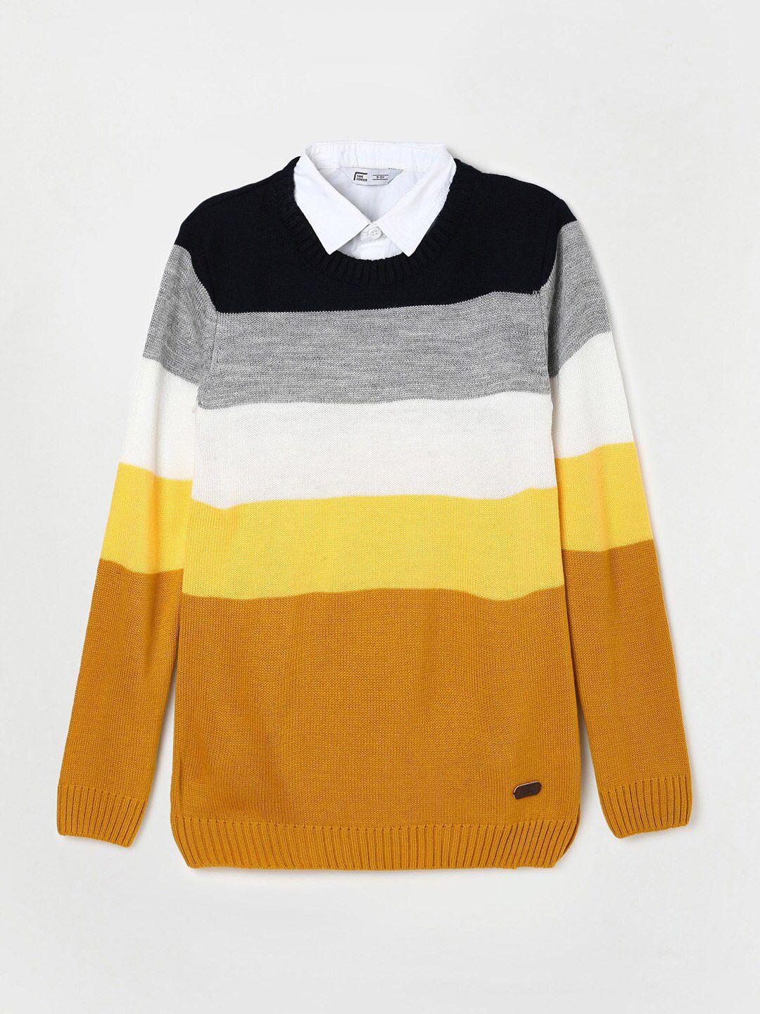 fame forever by lifestyle boys acrylic colourblocked pullover