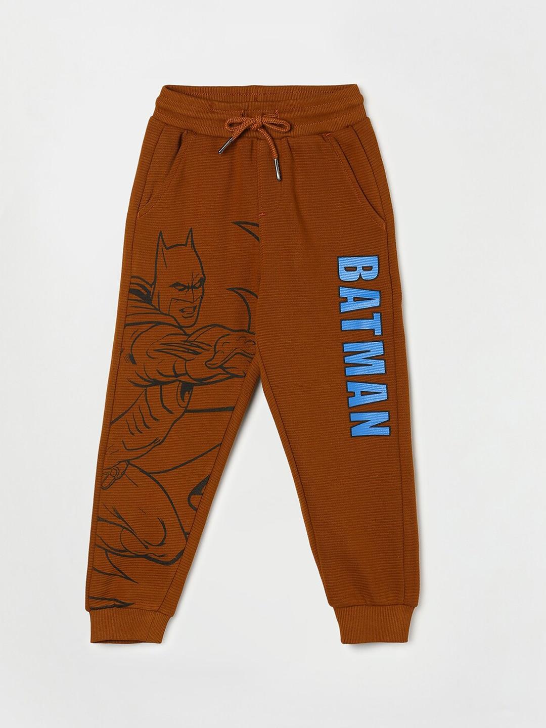 fame forever by lifestyle boys batman printed cotton joggers
