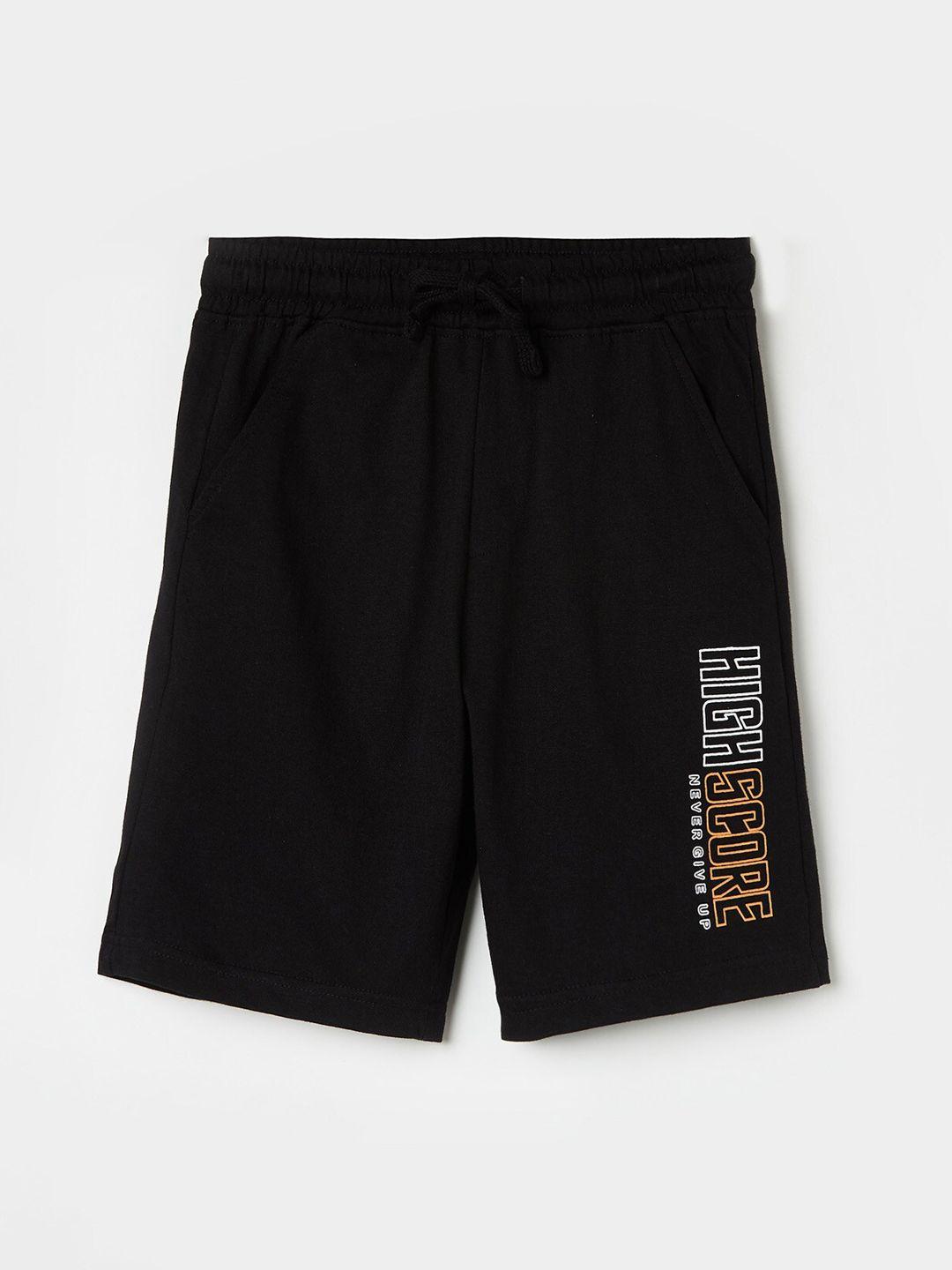 fame forever by lifestyle boys black cotton shorts