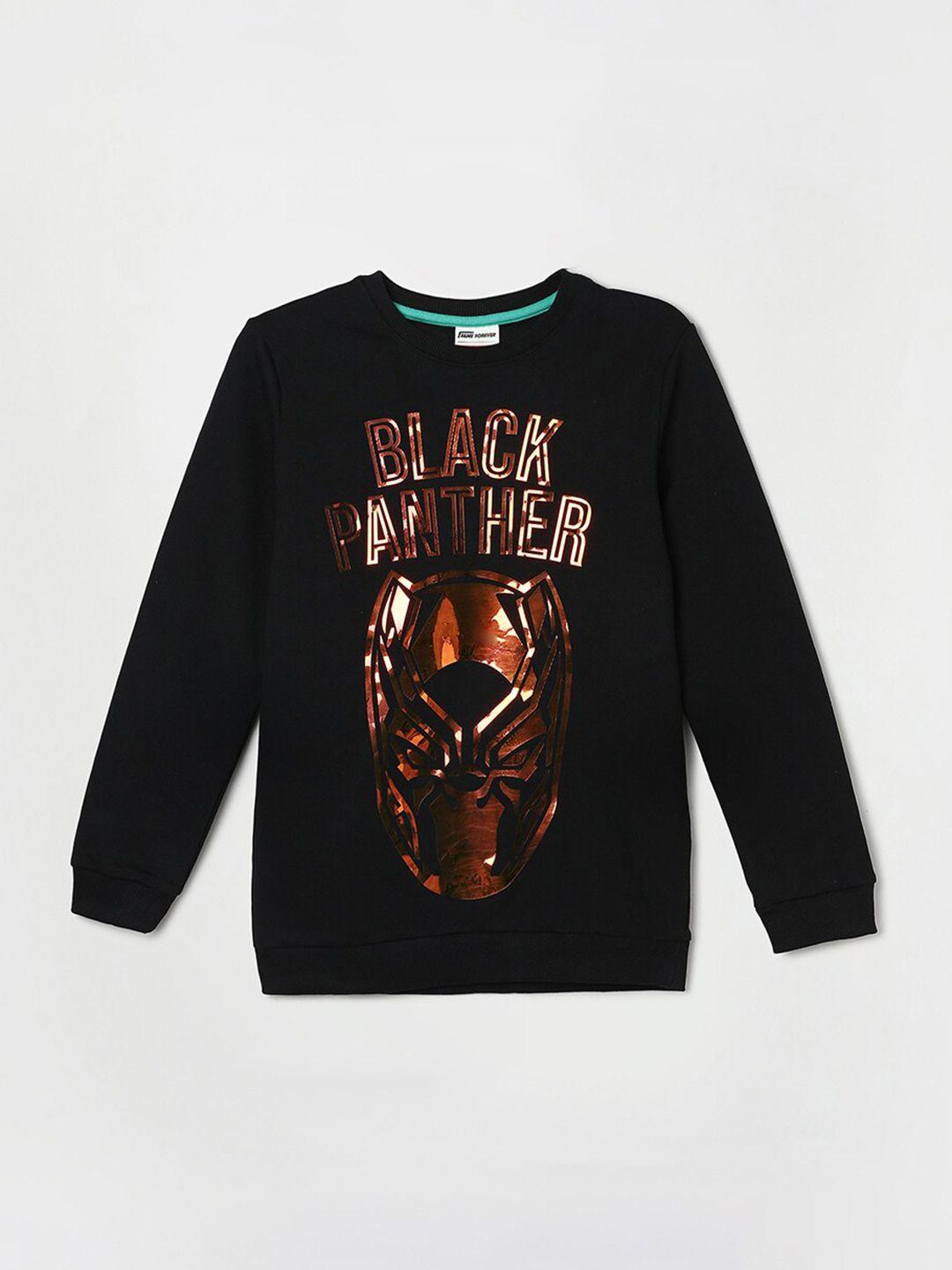 fame forever by lifestyle boys black panther printed long sleeves pure cotton pullover
