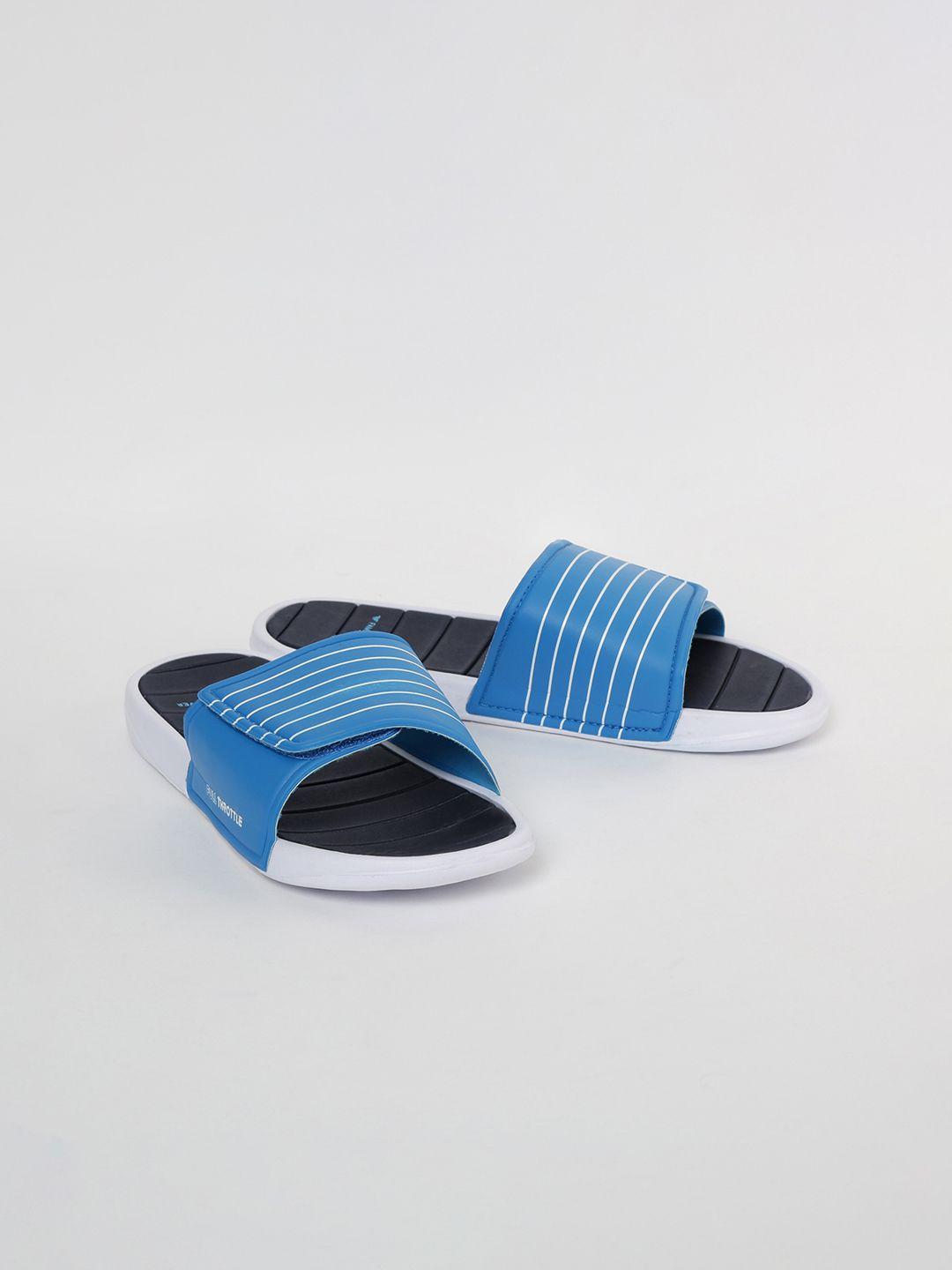 fame forever by lifestyle boys blue & white striped sliders