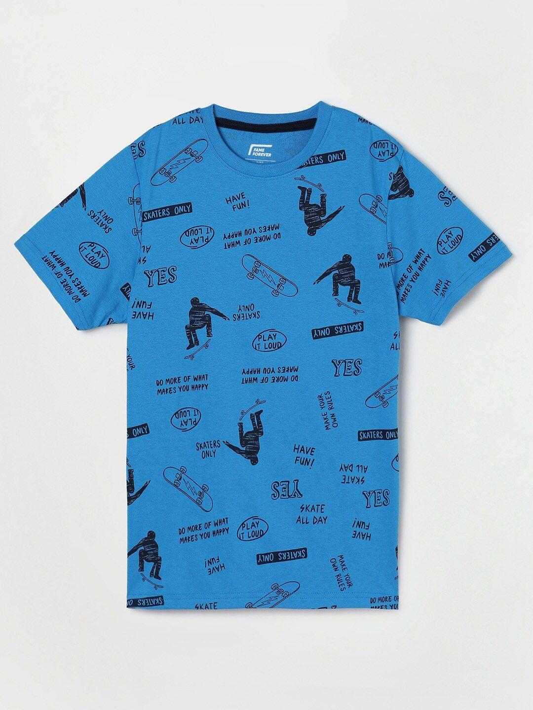 fame-forever-by-lifestyle-boys-blue-printed-t-shirt