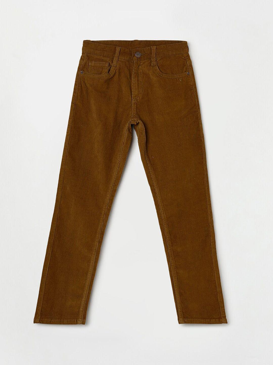 fame forever by lifestyle boys brown regular fit trouser
