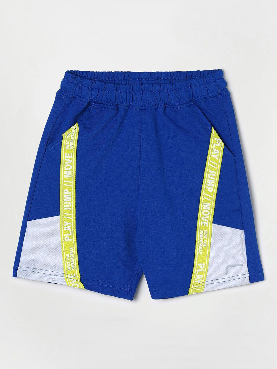 fame forever by lifestyle boys colourblocked pure cotton sports shorts