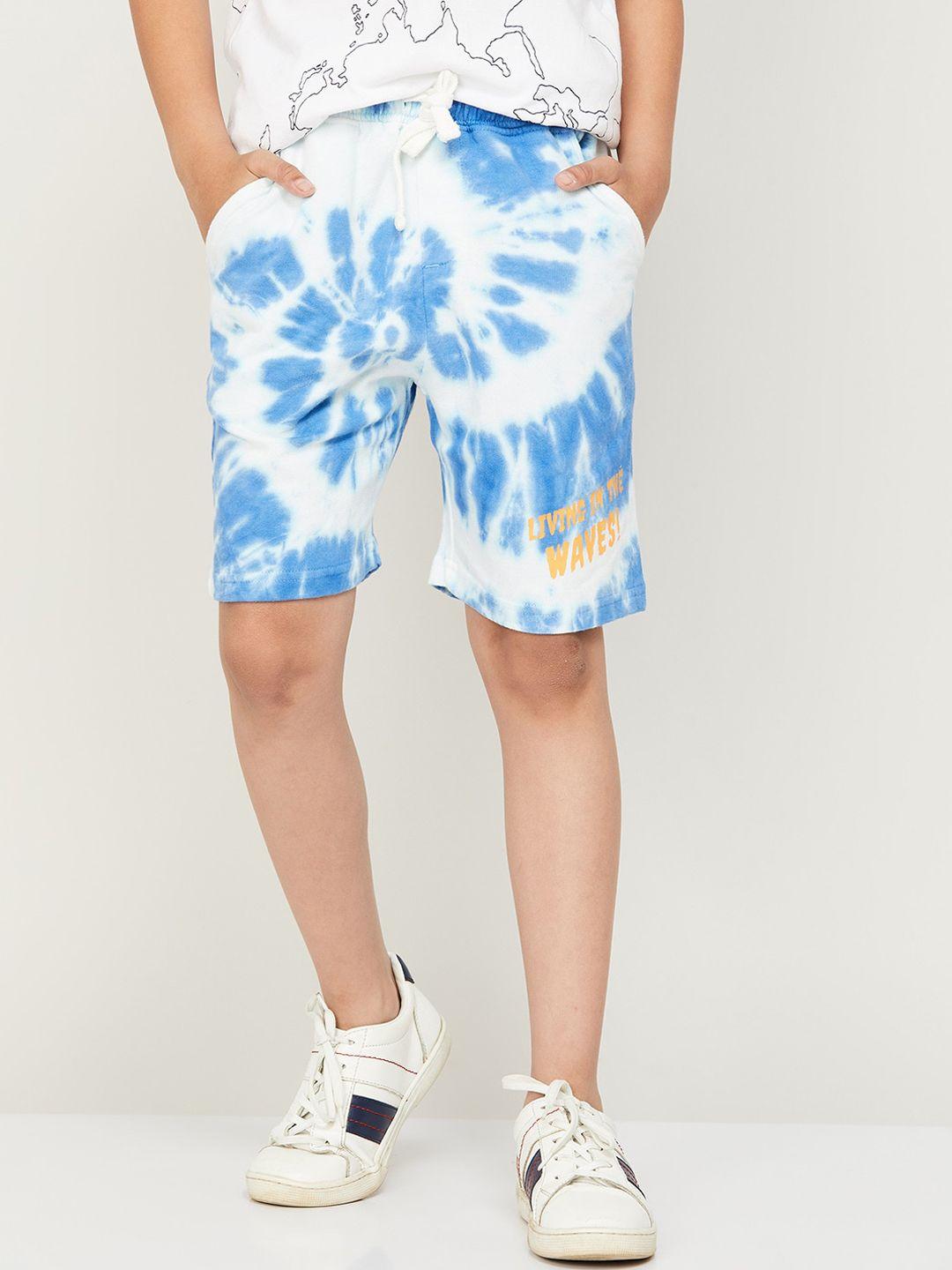 fame forever by lifestyle boys cotton tie & dyed printed shorts