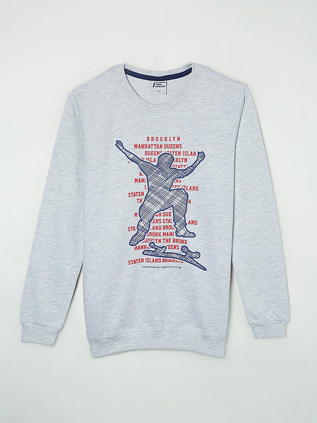fame forever by lifestyle boys grey printed sweatshirt