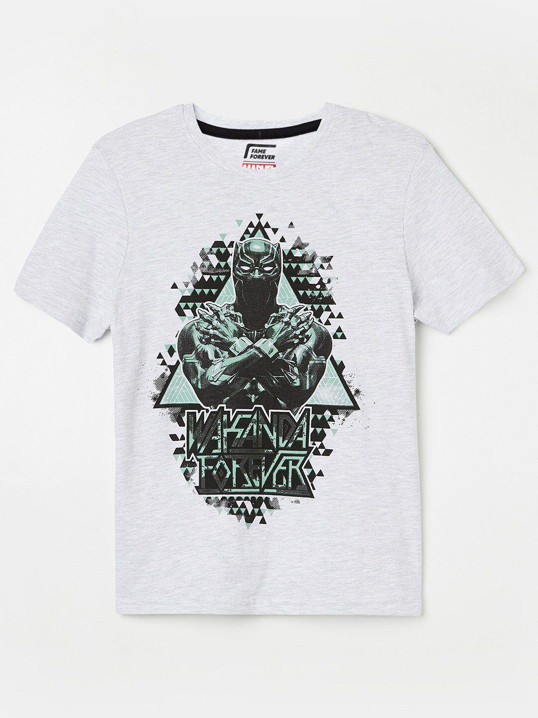 fame forever by lifestyle boys grey printed t-shirt