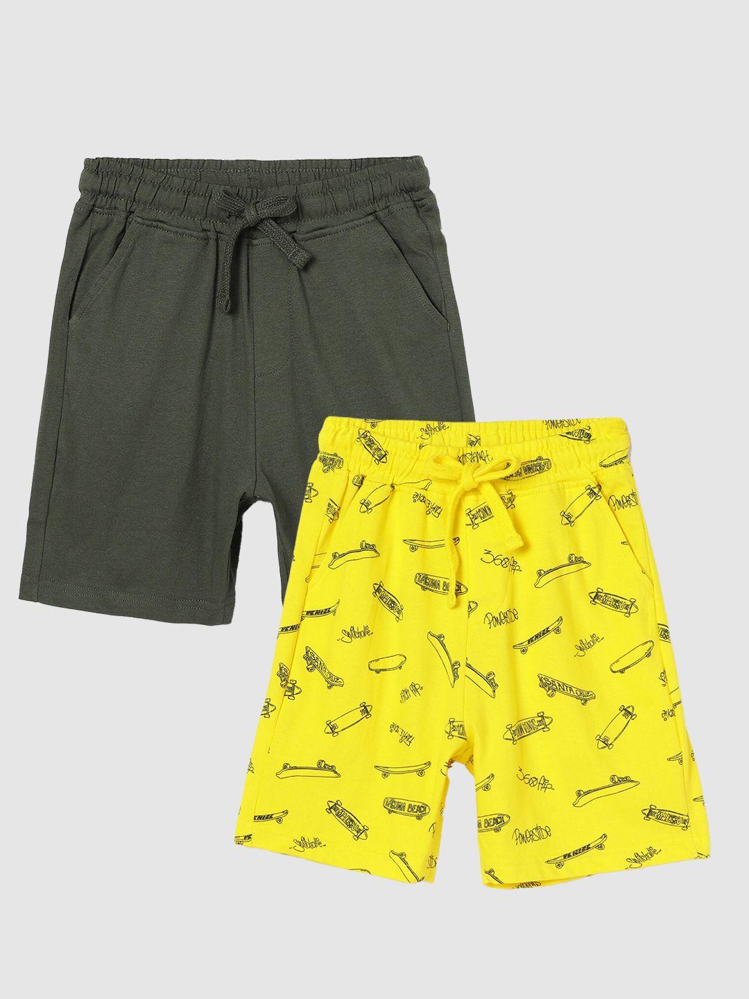 fame forever by lifestyle boys pack of 2 printed pure cotton regular shorts