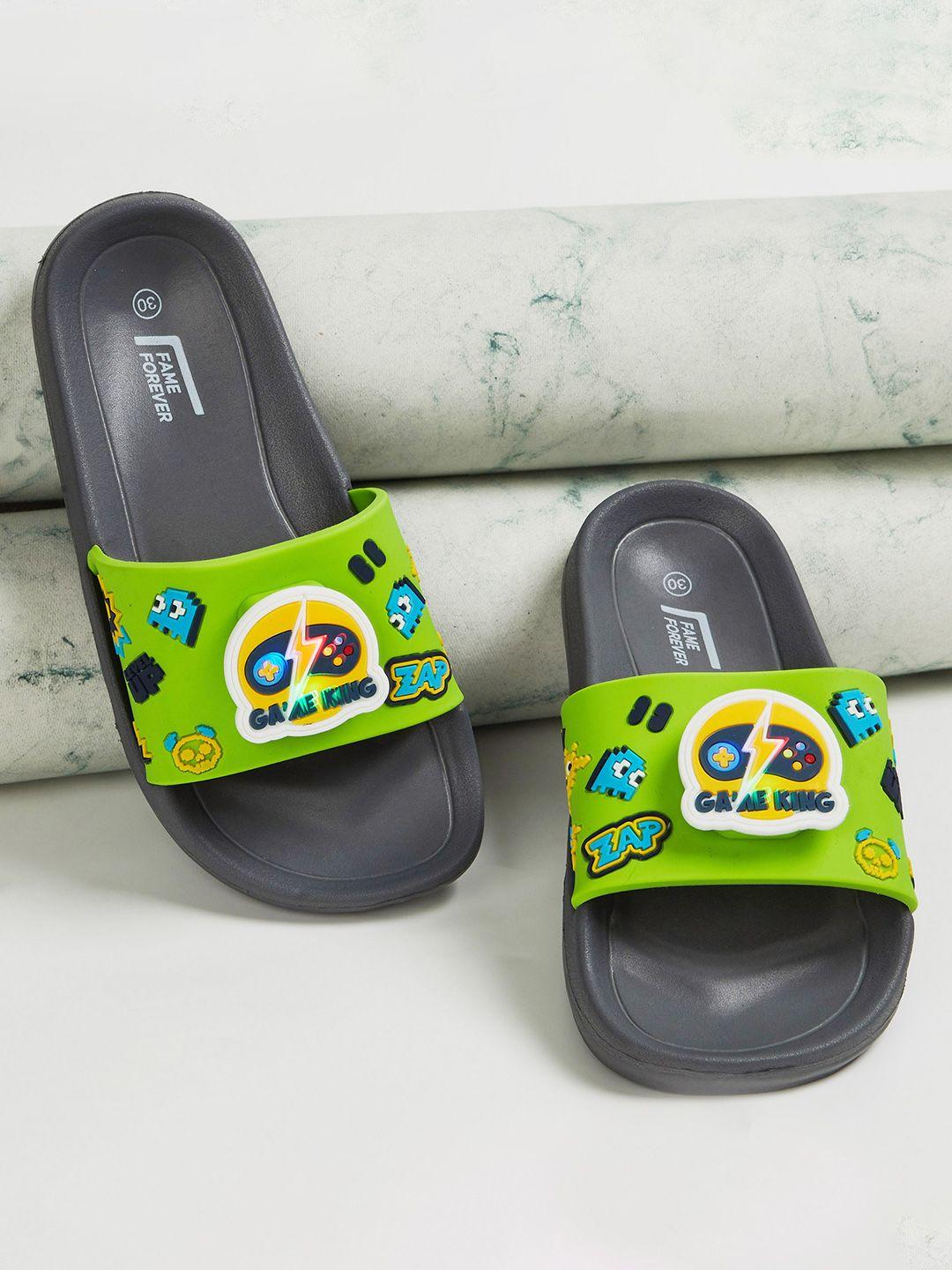 fame forever by lifestyle boys printed open toe sliders