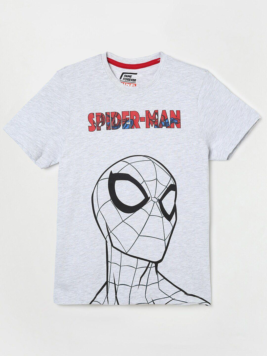 fame forever by lifestyle boys spider-man printed cotton t-shirt