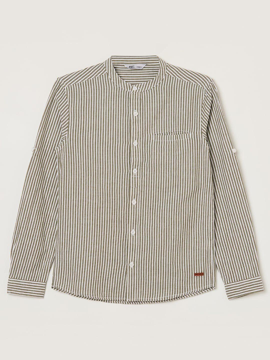 fame forever by lifestyle boys striped cotton casual shirt
