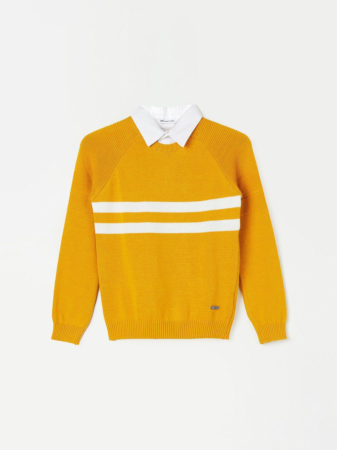 fame forever by lifestyle boys striped pure cotton pullover sweater