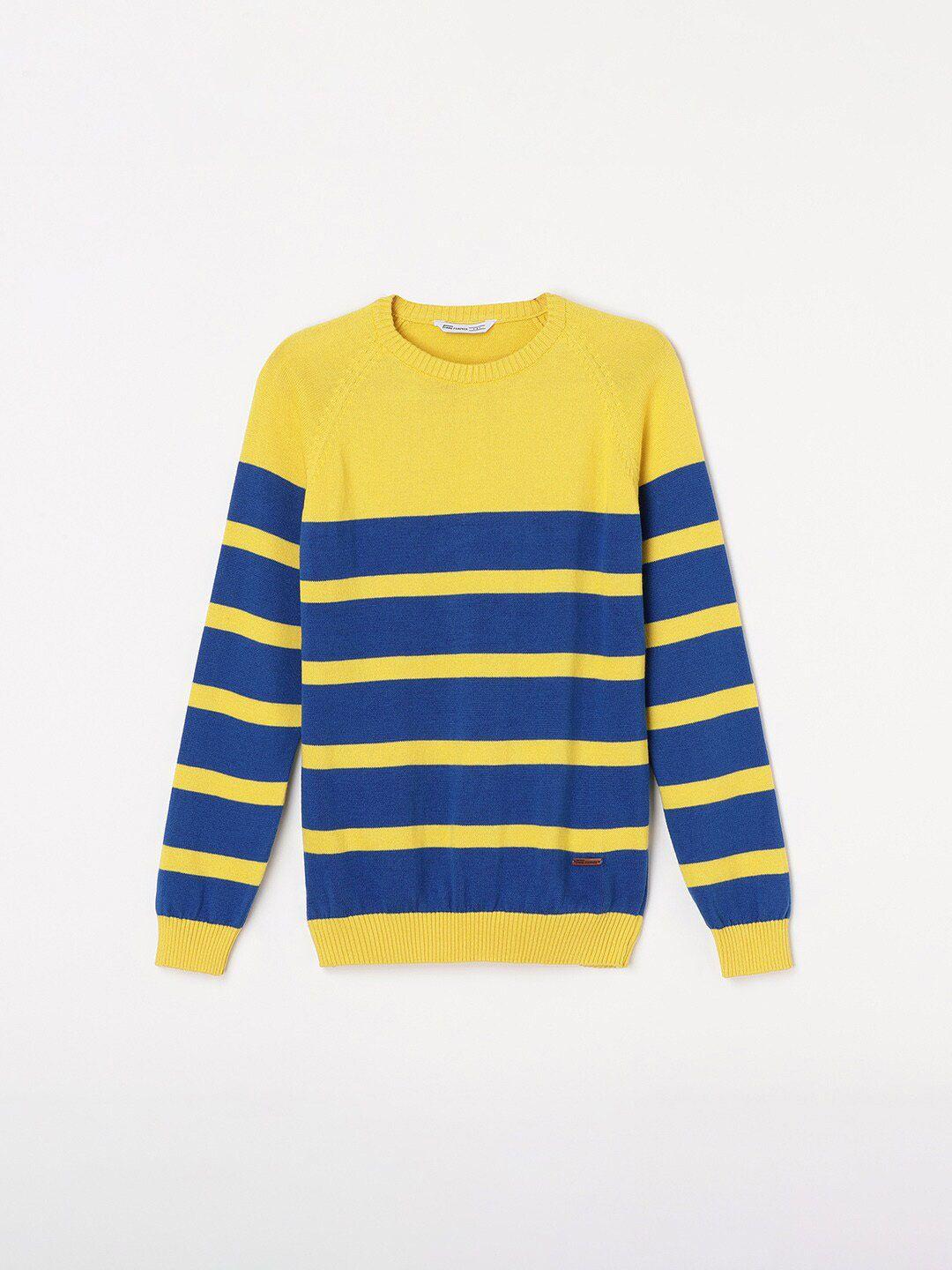 fame forever by lifestyle boys striped pure cotton pullover sweaters