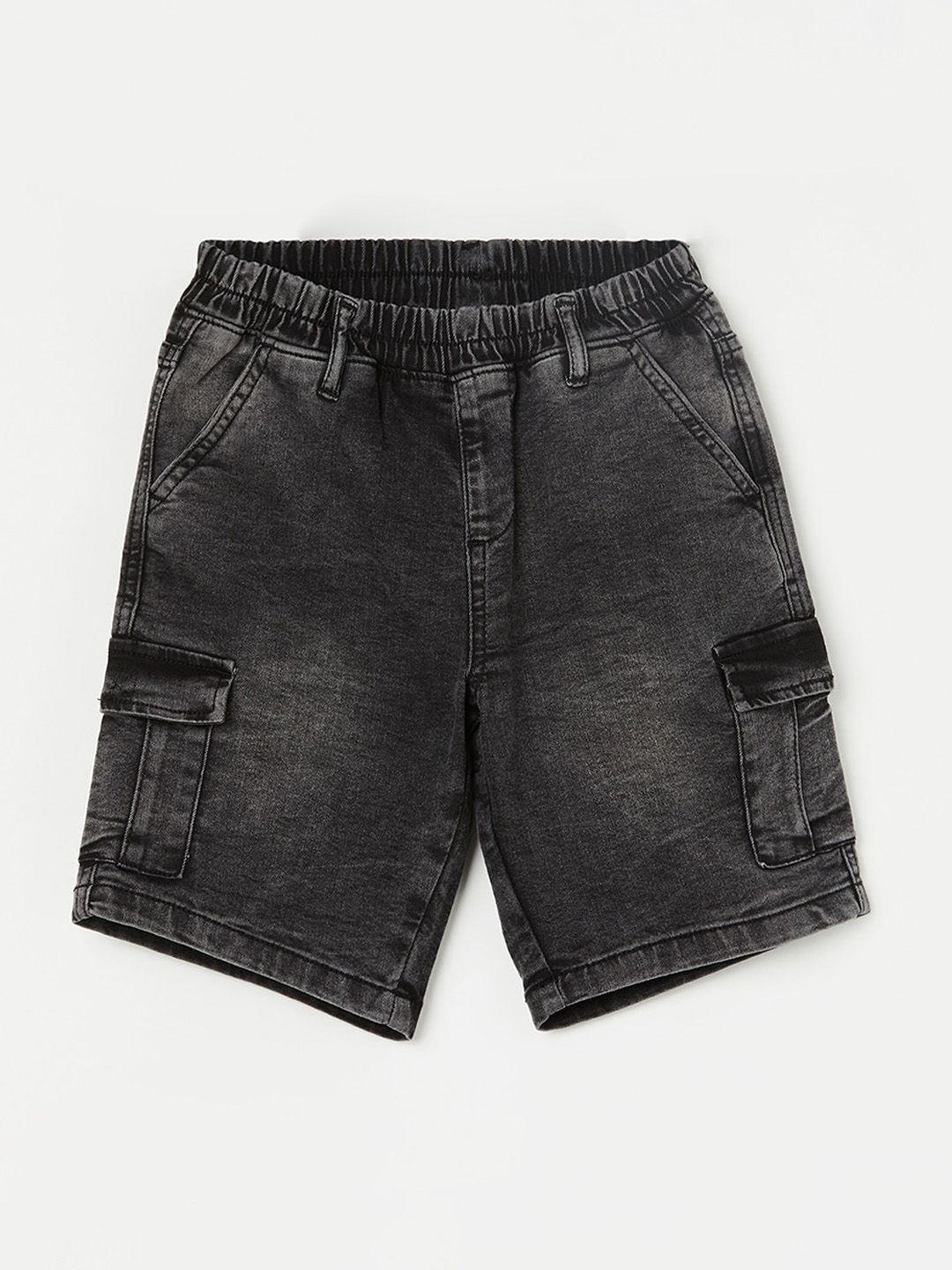 fame forever by lifestyle boys washed mid-rise cargo shorts