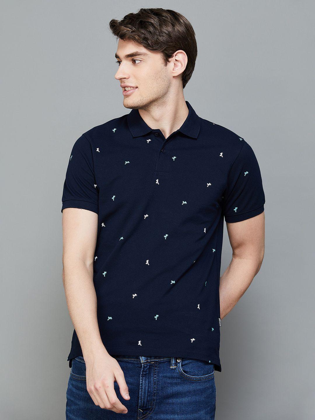 fame forever by lifestyle conversational printed polo collar cotton t-shirt
