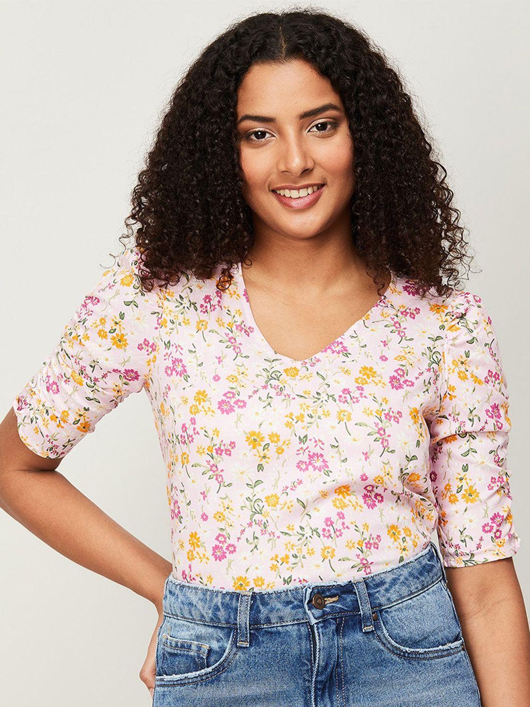 fame forever by lifestyle floral print v-neck top