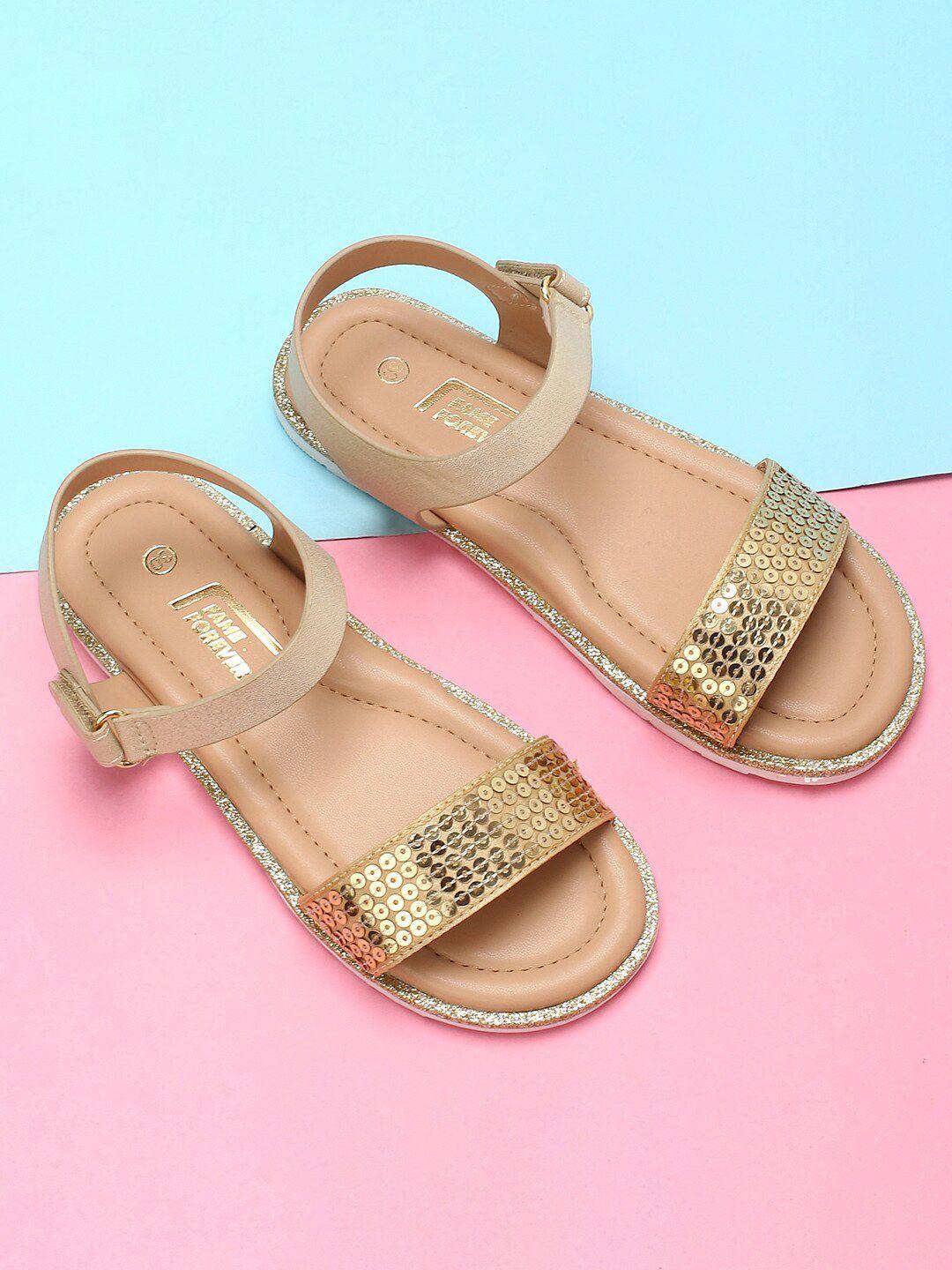 fame forever by lifestyle girls gold-toned one toe flats