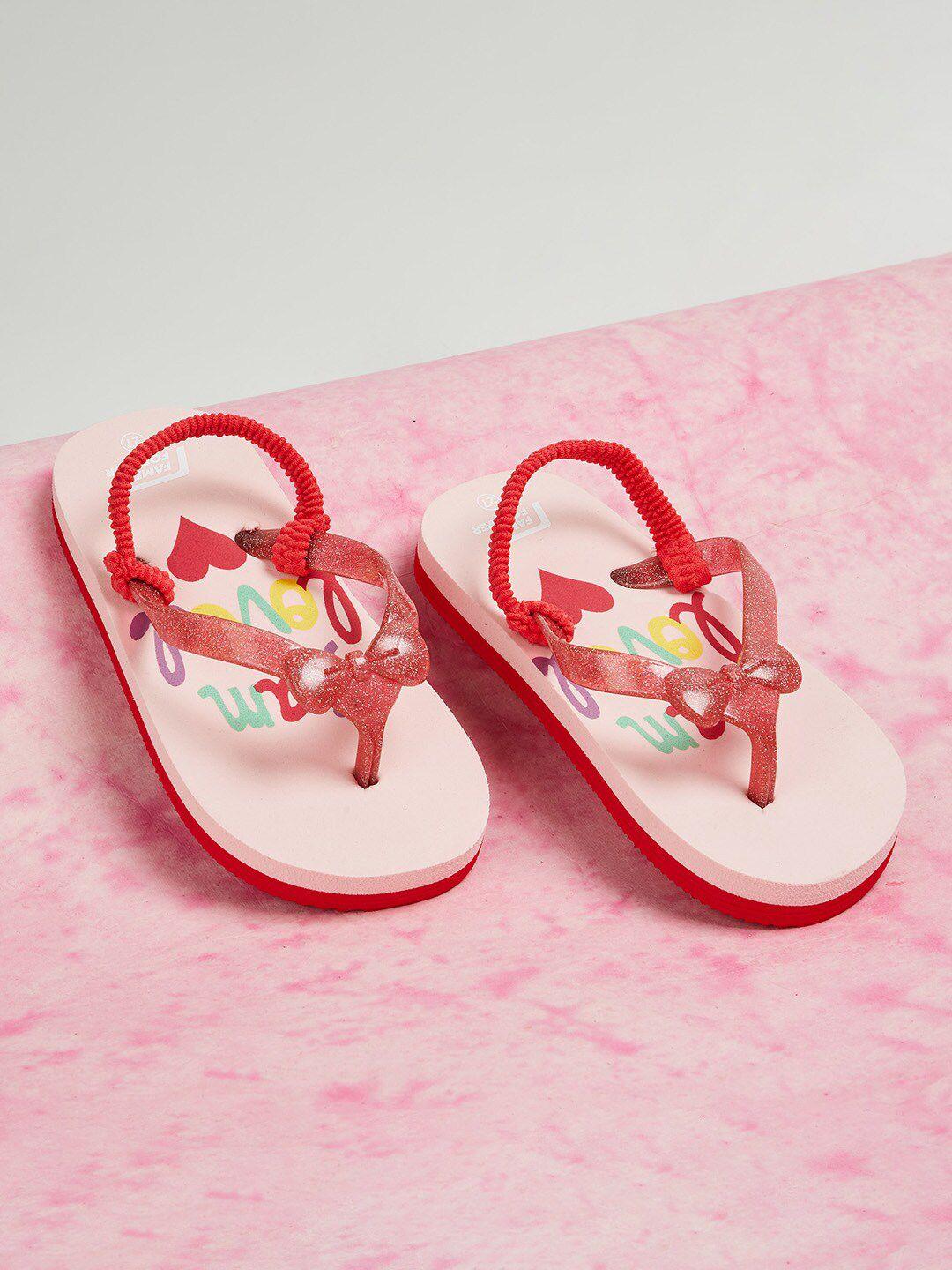 fame forever by lifestyle girls pink & red printed room slippers