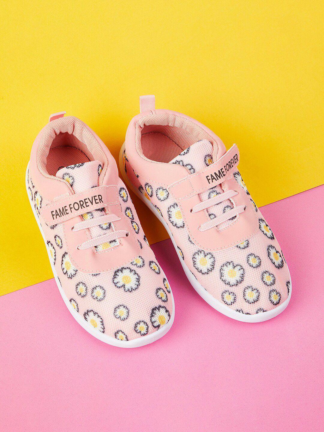 fame forever by lifestyle girls pink printed sneakers