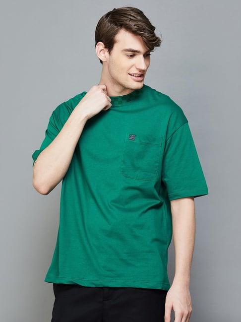 fame forever by lifestyle green cotton regular fit t-shirt