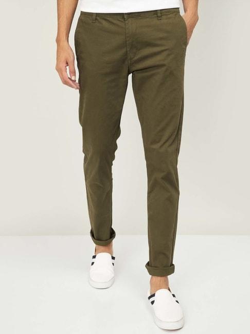 fame forever by lifestyle khaki slim tapered fit chinos