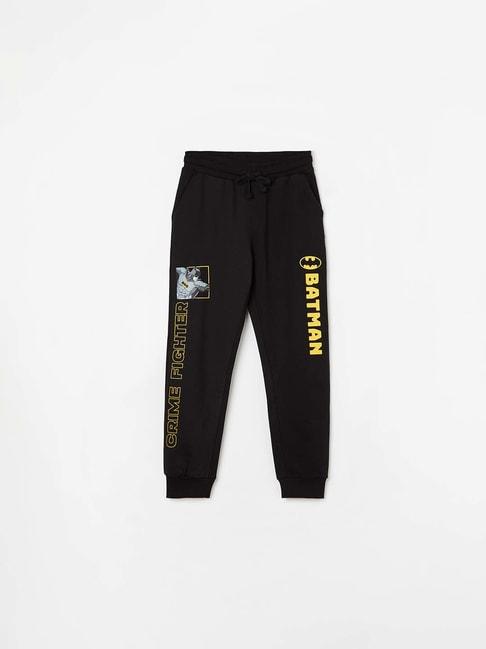 fame forever by lifestyle kids black cotton printed joggers