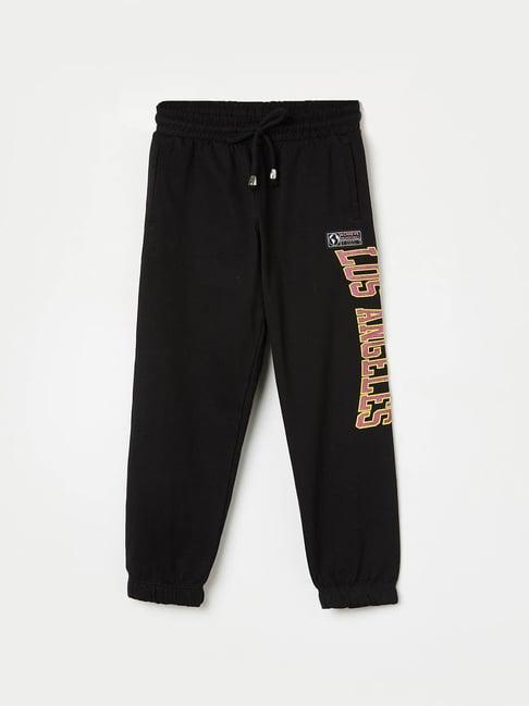 fame forever by lifestyle kids black graphic print trackpants