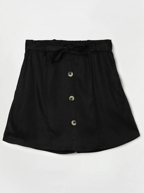 fame forever by lifestyle kids black solid skirt