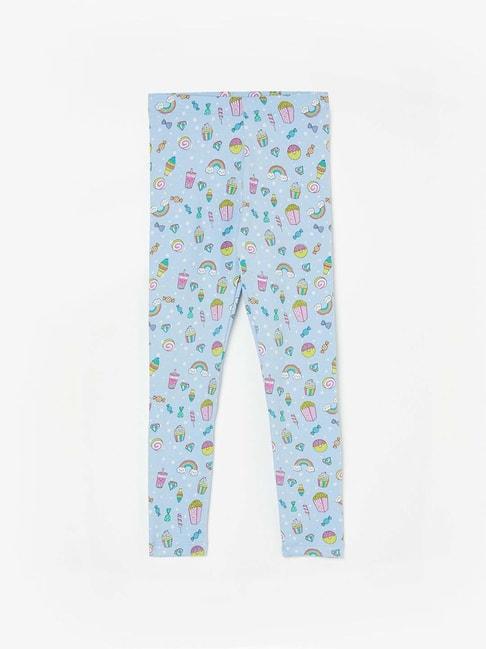 fame forever by lifestyle kids blue printed leggings