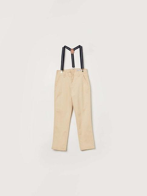 fame forever by lifestyle kids cream cotton regular fit pants