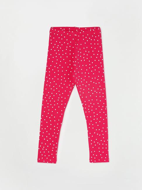 fame forever by lifestyle kids fuchsia printed leggings