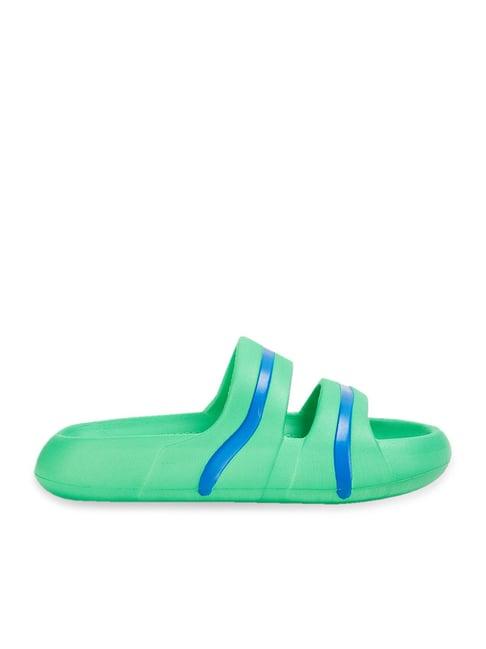 fame forever by lifestyle kids green & blue casual slides