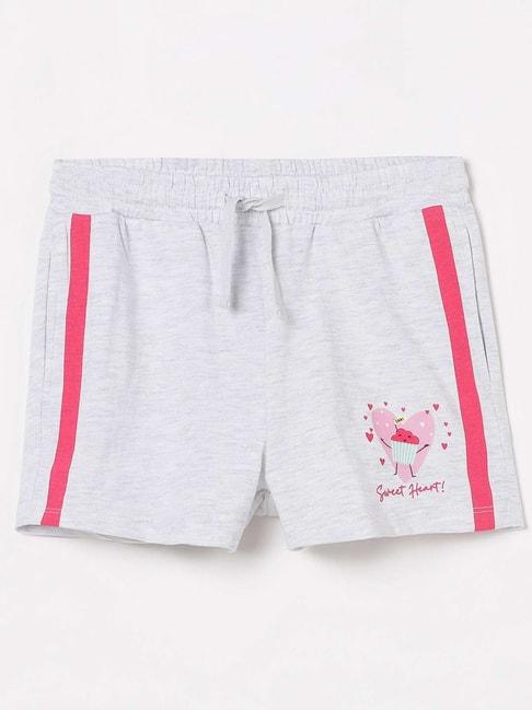 fame forever by lifestyle kids grey & red cotton printed shorts