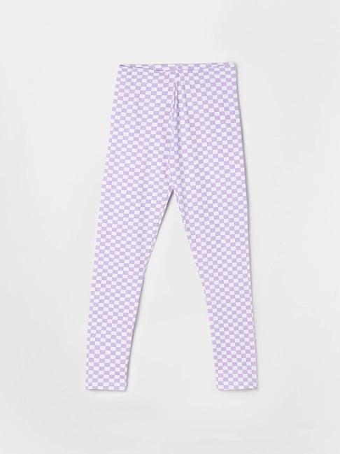 fame forever by lifestyle kids lilac checks leggings