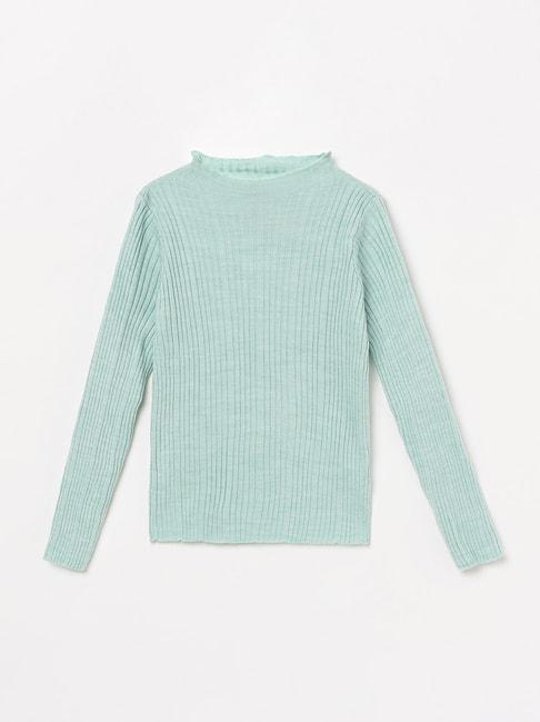 fame forever by lifestyle kids mint green solid full sleeves sweater