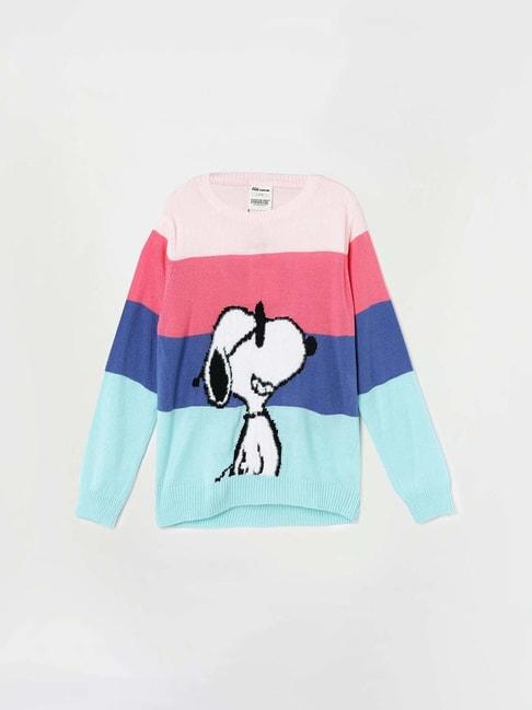 fame forever by lifestyle kids multicolor striped full sleeves sweater