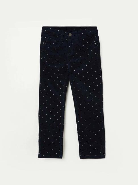 fame forever by lifestyle kids navy cotton printed pants