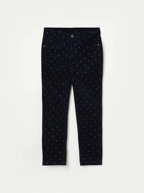 fame forever by lifestyle kids navy cotton printed pants