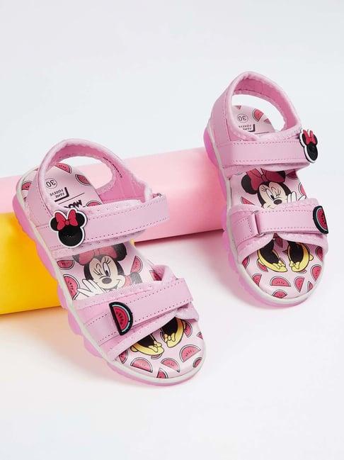 fame forever by lifestyle kids pink & black floater sandals