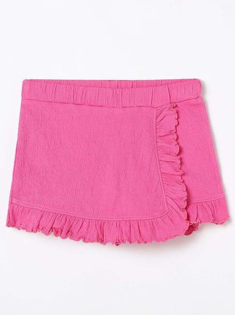 fame forever by lifestyle kids pink cotton regular fit skirt