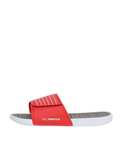 fame forever by lifestyle kids red & grey casual slides