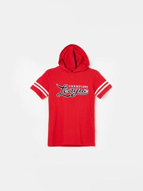fame-forever-by-lifestyle-kids-red-cotton-embroidered-tee