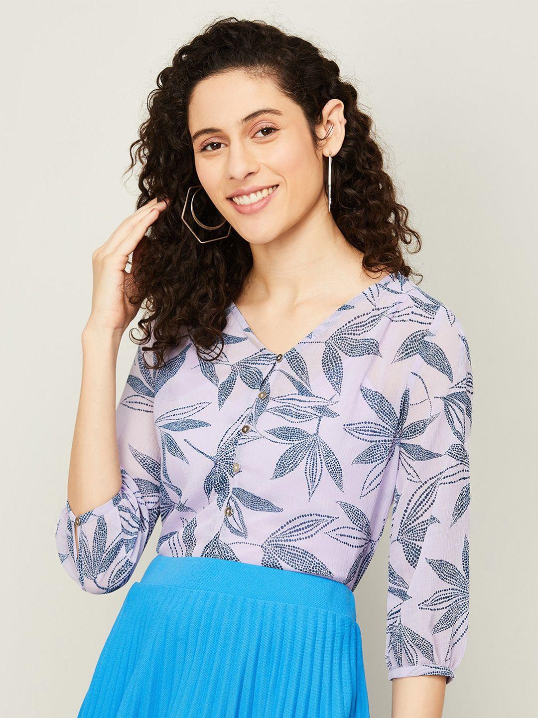 fame forever by lifestyle lavender floral print wrap top