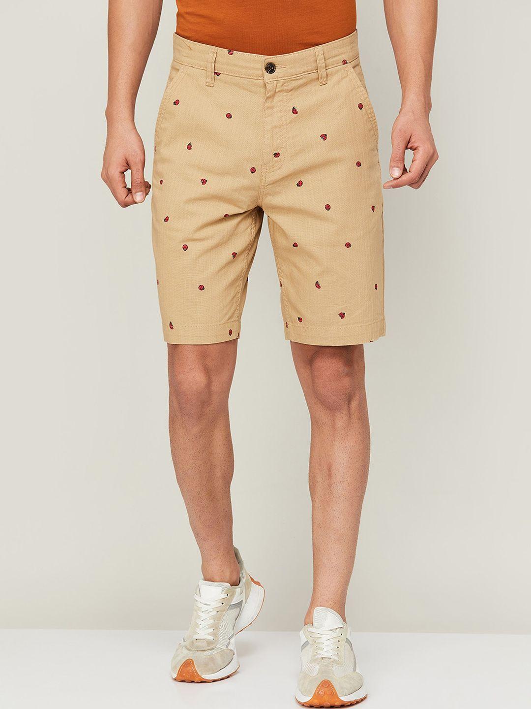 fame forever by lifestyle men conversational printed cotton chino shorts